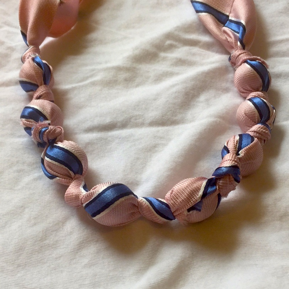 Handmade upcycled silk necklace